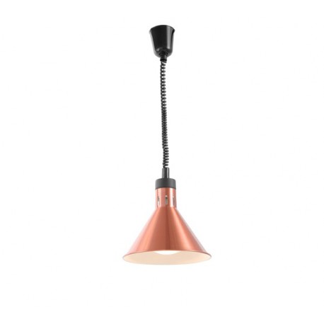 Hendi rise and fall heat lamp conical copper color