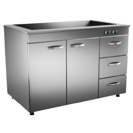 Inox Baltic hot cupboard with basin SSK-1223