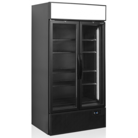 Tefcold glass door showcase fridge FSC1000H BLACK