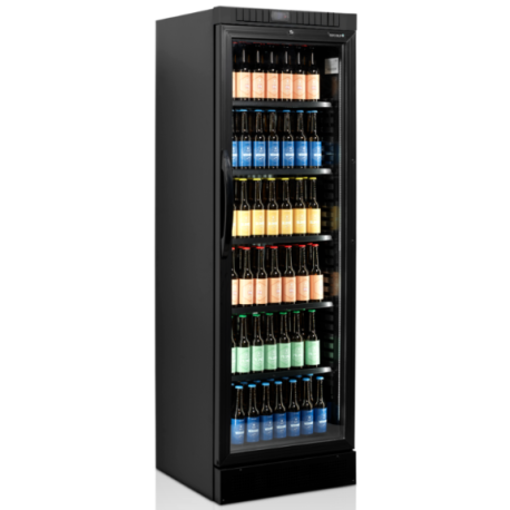 Tefcold glass door drink fridge CEV435 BLACK