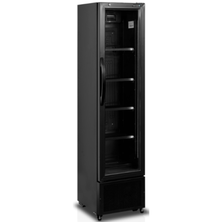 Tefcold glass door showcase fridge FS176H Black