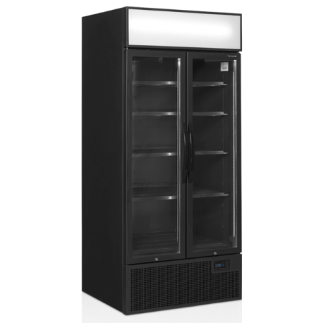 Tefcold double glass door showcase fridge FSC891H Black