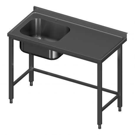 Stainless steel table with sink 100/70/85