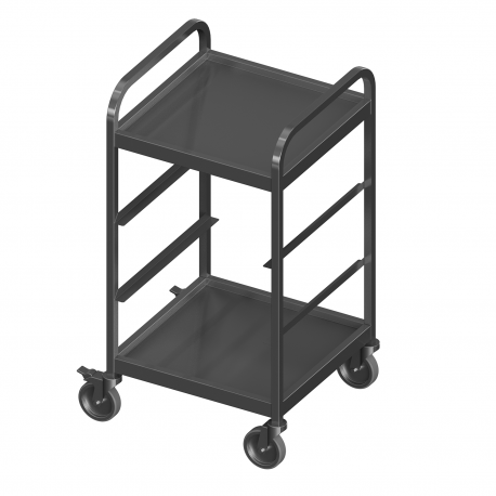 Trolley for 4 dishwasher cartridges with 2 shelves