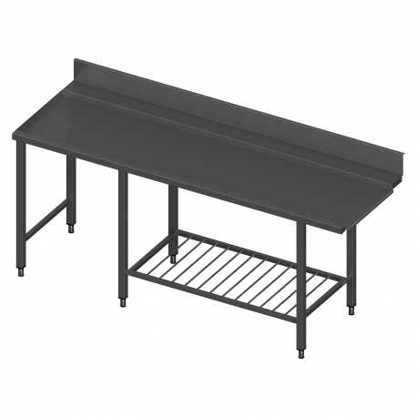 Dishwasher table with shelf made of rods and six legs  PX0-VS0-150/70/90